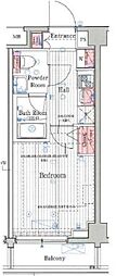 プレール・ドゥーク元住吉 1Kの間取図画像