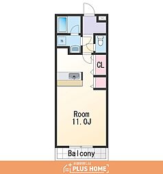 フジパレスコンフォートK ワンルームの間取図画像