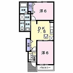 ハイムグランツA 2DKの間取図画像