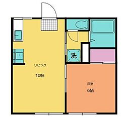 小和瀬ハイツ 1LDKの間取図画像