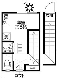 サークルハウス国分寺 ワンルームの間取図画像