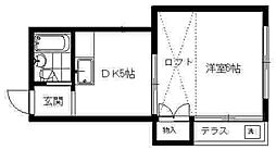 レオパレス南太田第一 1DKの間取図画像