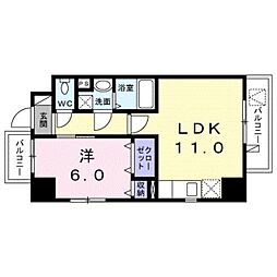 ベラカーサ江東 1LDKの間取図画像