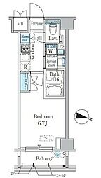 スタイリオ渋谷南平台 1Kの間取図画像