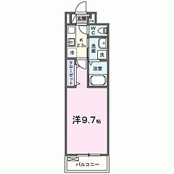 吉川市大字中曽根アパート 1Kの間取図画像