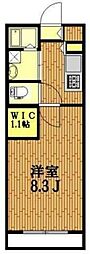 リバード北加瀬 1Kの間取図画像