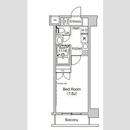プライムアーバンカサイイースト 1Kの間取図画像