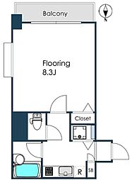 パレステュディオ東京八重洲通り 1Kの間取図画像