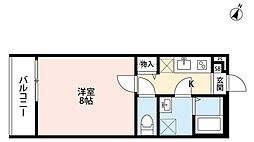 エルシーク大宮 1Kの間取図画像