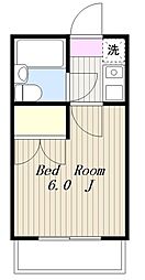 小田急小田原線 読売ランド前駅 徒歩10分の賃貸アパート 1階1Kの間取り