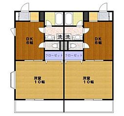 アーバンコート 1階1DKの間取り