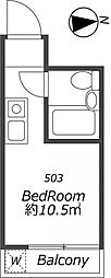 メゾン・ド・マドリエ ワンルームの間取図画像