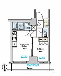 Brillia ist池尻大橋 6階1LDKの間取り