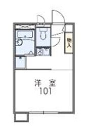 レオパレスサンハイムB 1Kの間取図画像