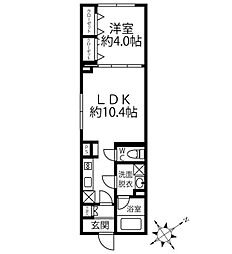 クリオ ラモード水天宮前 3階1LDKの間取り