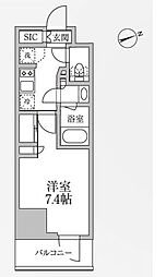 レジディア新御徒町2 1Kの間取図画像