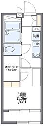 レオパレスルミエール西台 2階1Kの間取り