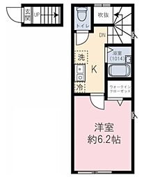プランドールTC東長崎 2階1Kの間取り
