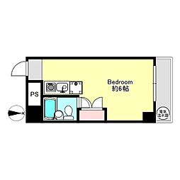 JR山手線 田町駅 徒歩9分の賃貸マンション 10階ワンルームの間取り