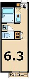 レオパレスGIOIA 1Kの間取図画像