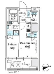ジェイグランコート浅草 7階1DKの間取り