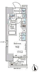 パークアクシス門前仲町EAST ワンルームの間取図画像