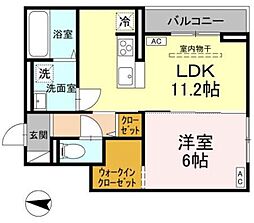 ソレイユ・イースト 1LDKの間取図画像