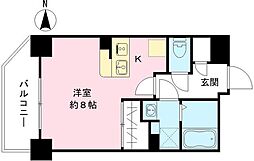 THE　GARNET　SUITE　RESIDENCE西七条 5階1Kの間取り