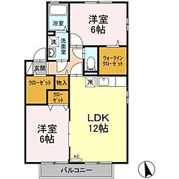 コンフォート湘南B棟 2LDKの間取図画像