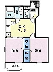 フォルム弐番館 2DKの間取図画像