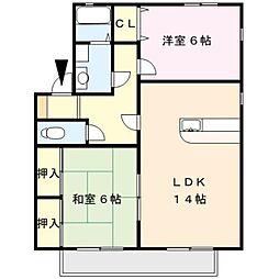 ファミールC 2LDKの間取図画像