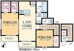 仮称）堀切2丁目メゾン 2階2LDKの間取り