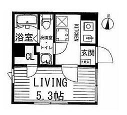 ミレドゥーエ西小山 2階1Kの間取り