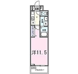 たばさはうすII 1Kの間取図画像