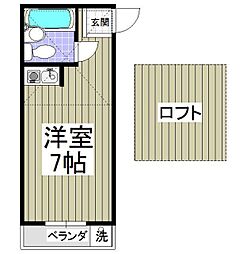 ペンション竹の塚 ワンルームの間取図画像