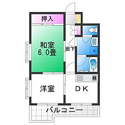 セントポーリア・アビコ 2DKの間取図画像