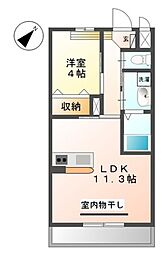 スタービレB棟 1LDKの間取図画像
