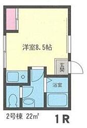 セリオハイツ2号 ワンルームの間取図画像