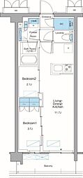 新宿区高田馬場3丁目マンション 2LDKの間取図画像