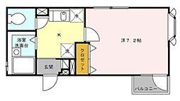 W.I.Tパレス 1階1Kの間取り