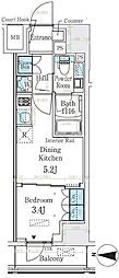 ベルファース錦糸町South 1DKの間取図画像