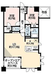 グランシティデュアルステージラルーチェ 2LDKの間取図画像