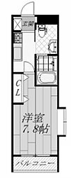 ランカスター 1Kの間取図画像