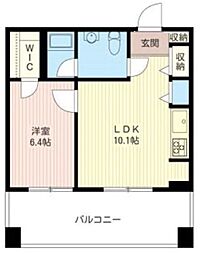 レジデンスシャルマン月島 1LDKの間取図画像