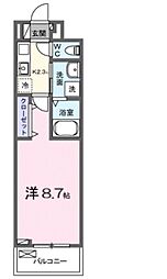 ヒカルサさいたま宮原 1Kの間取図画像