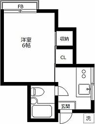 JR総武線 東中野駅 徒歩9分の賃貸アパート 2階1Kの間取り
