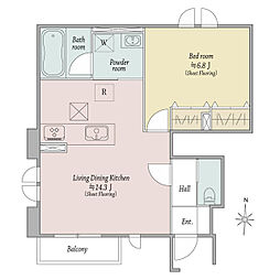 Windsor Court 1LDKの間取図画像
