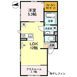 カーサフェリーチェ 1LDKの間取図画像