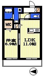 ドルチェヴィータ 1LDKの間取図画像