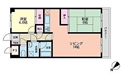 ファインサイト・市が尾 2LDKの間取図画像